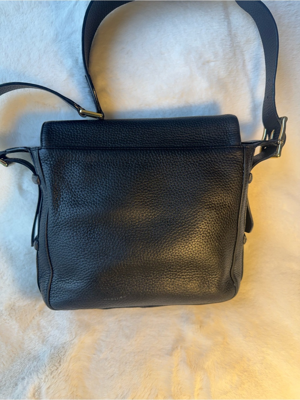 DKNY Black Pebbled Leather Shoulder Bag with Wide Shoulder Strap - Picture 8 of 11